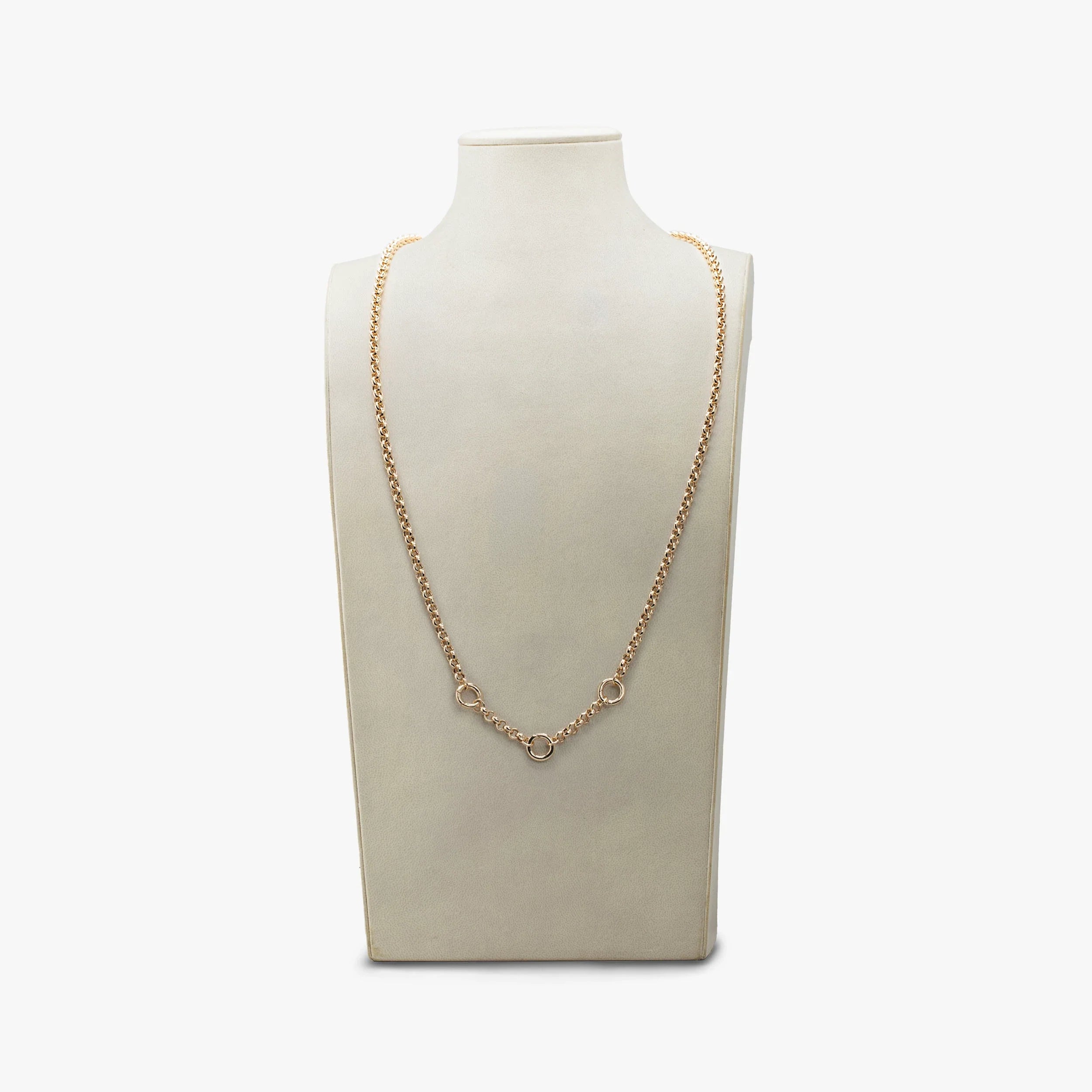 Awe Inspired Necklaces 14K Gold Vermeil Archive Long Rolo Triple Collector Necklace
