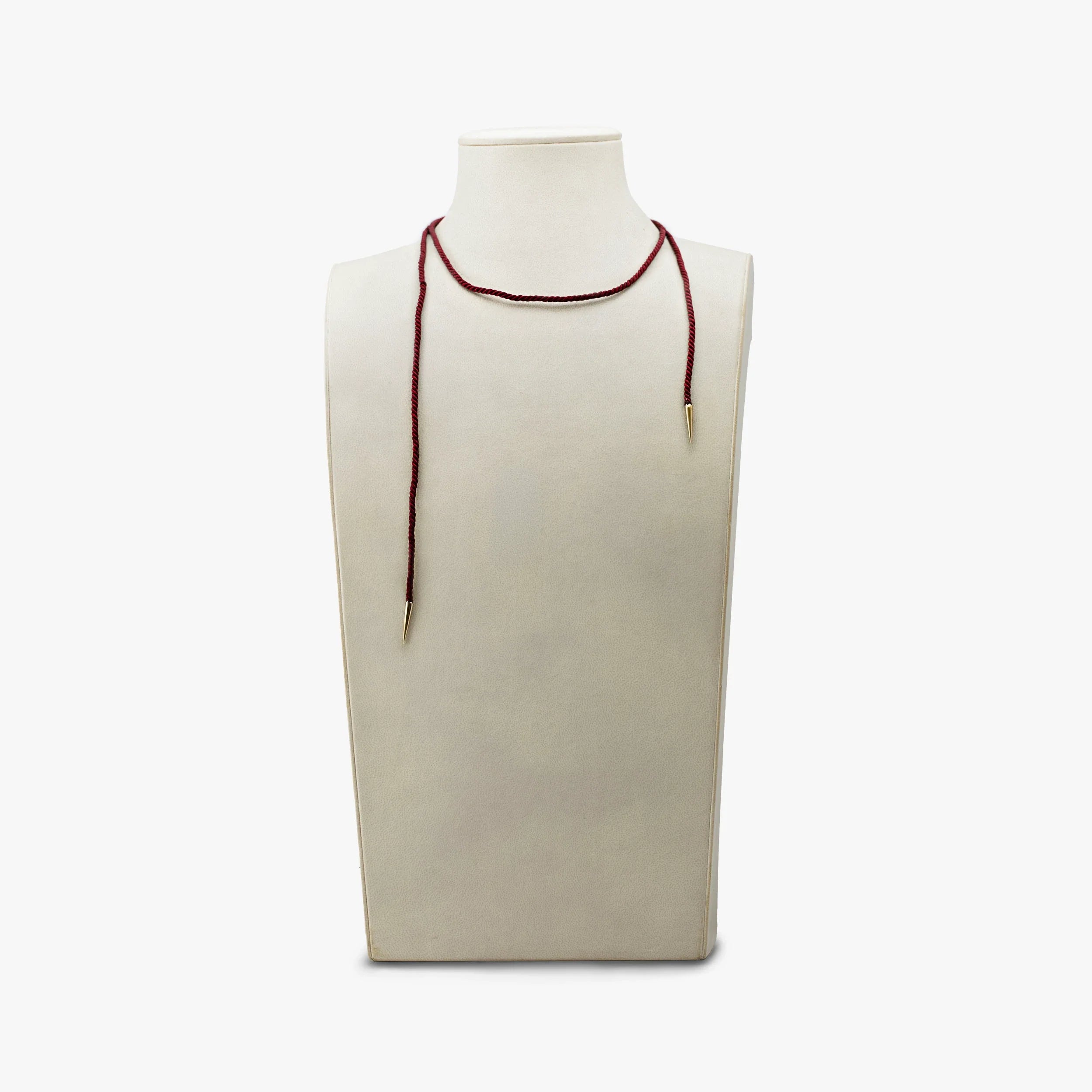 Awe Inspired Necklaces 14K Gold Vermeil / Oxblood Archive Thick Twisted Cord