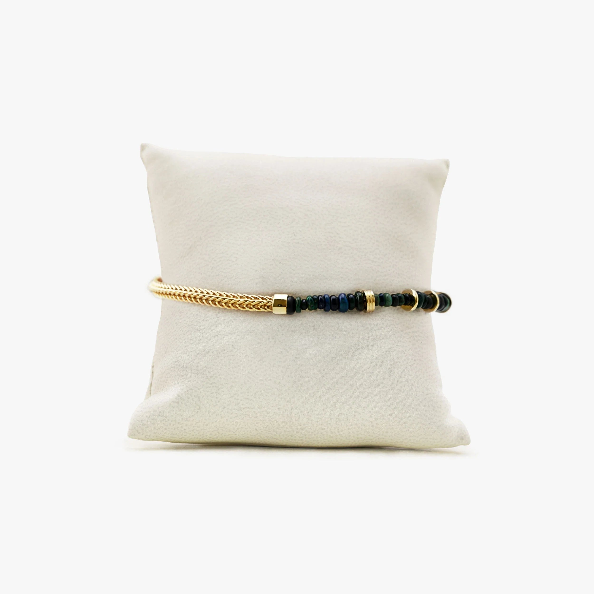 Awe Inspired Bracelets 14K Gold Vermeil / 7.75" Archive Black Opal Meditation Bracelet-Fam