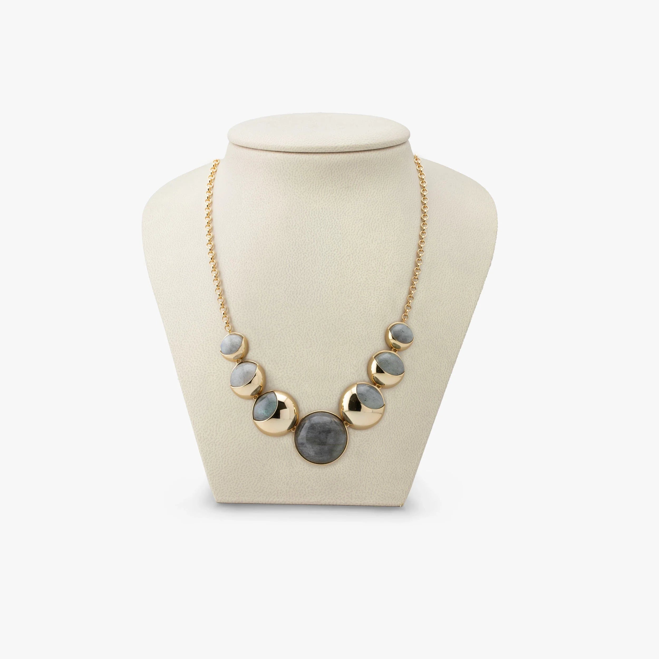 Awe Inspired Necklaces 14K Gold Vermeil / Labradorite Archive Moon Phase Statement Necklace