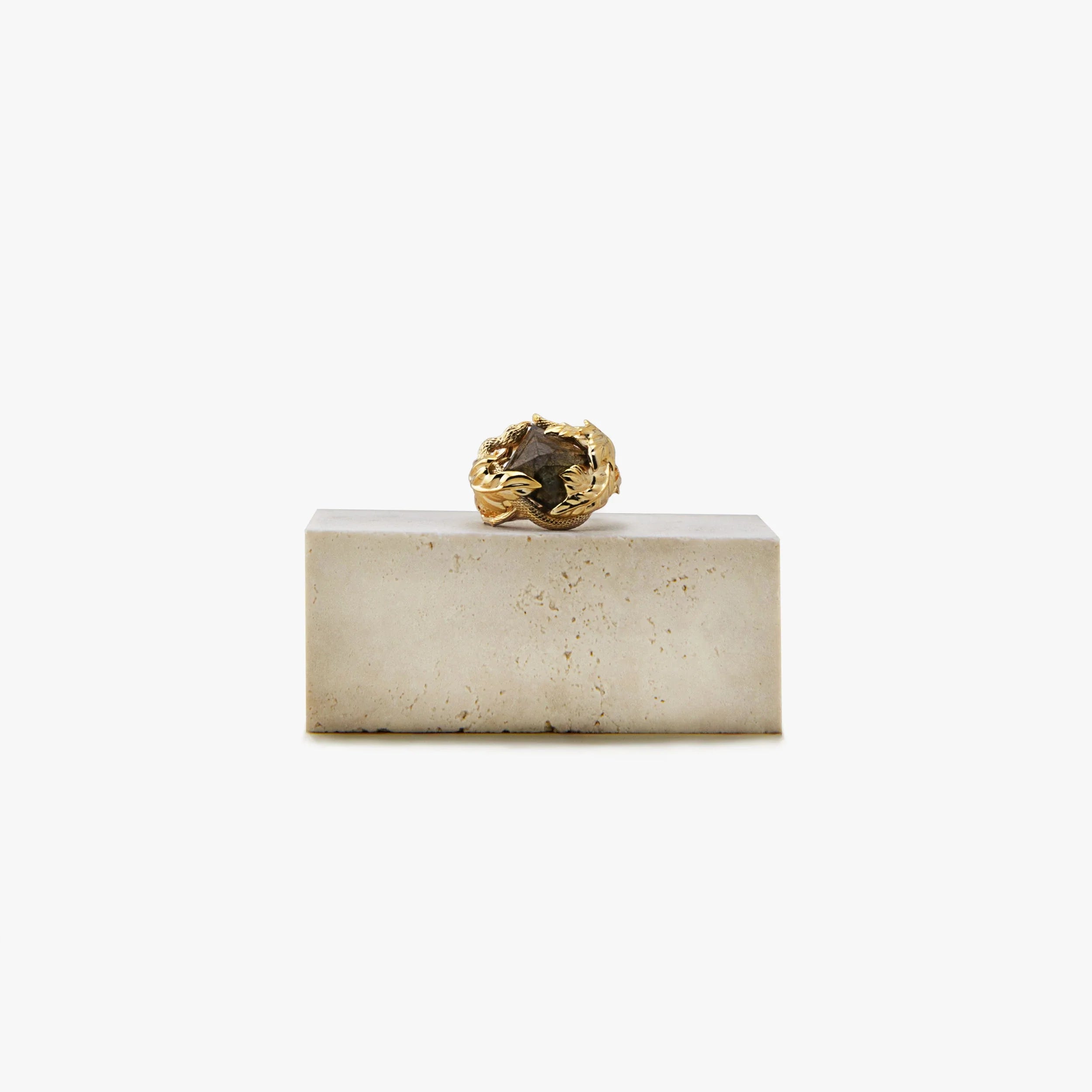 Awe Inspired Rings 14K Gold Vermeil / Labradorite / 7 Archive Large Snake in the Garden