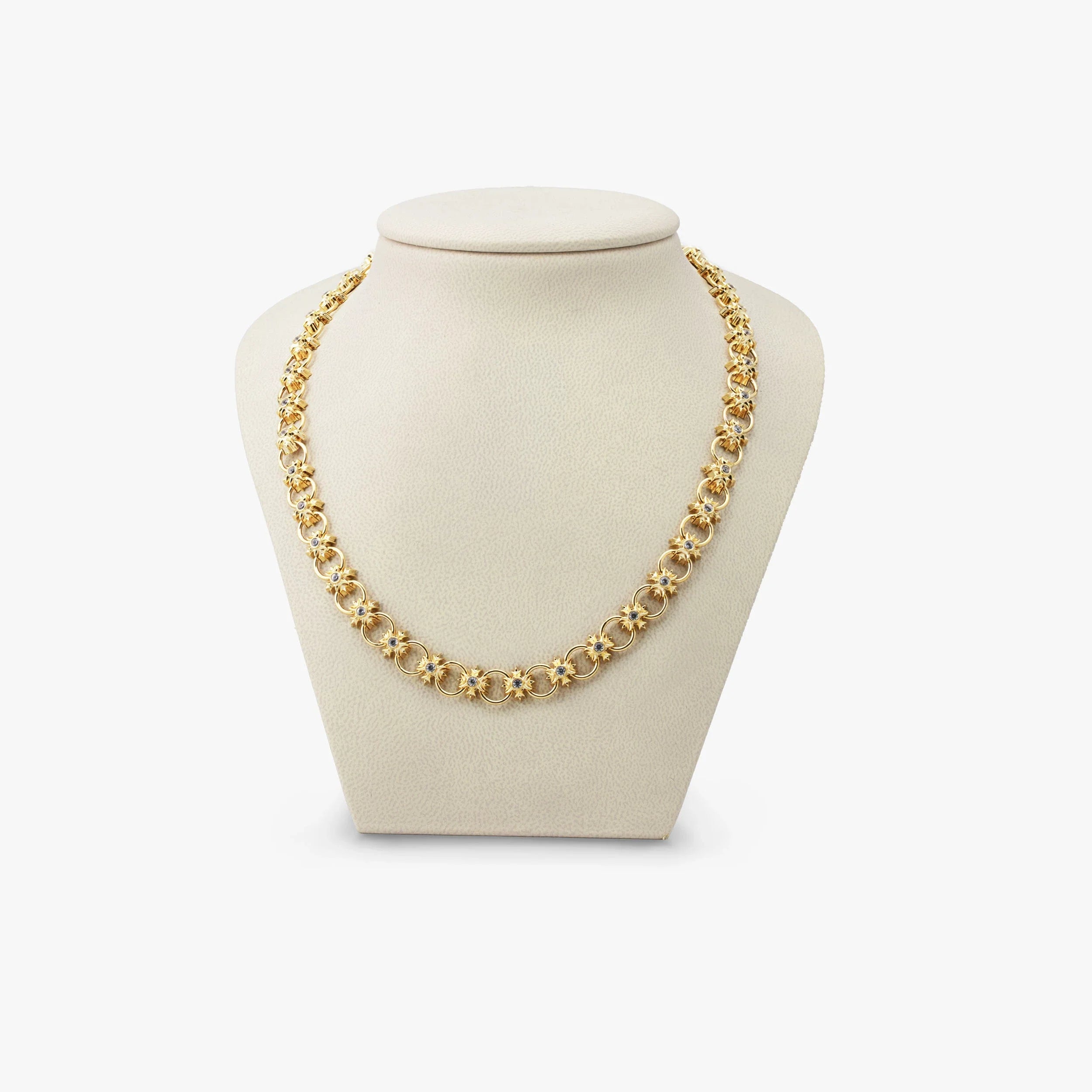 Awe Inspired Necklaces 14K Gold Vermeil / White Sapphire / 17" Archive Sapphire Triple Moon