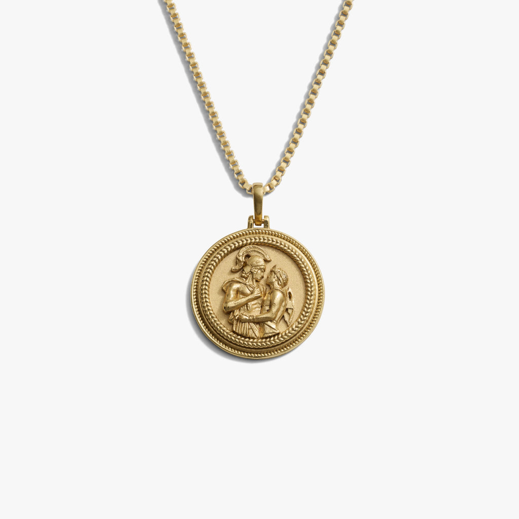 Awe Inspired Necklaces 14K Gold Vermeil / Box Chain / 16'' - 18'' Achilles + Patroclus Necklace