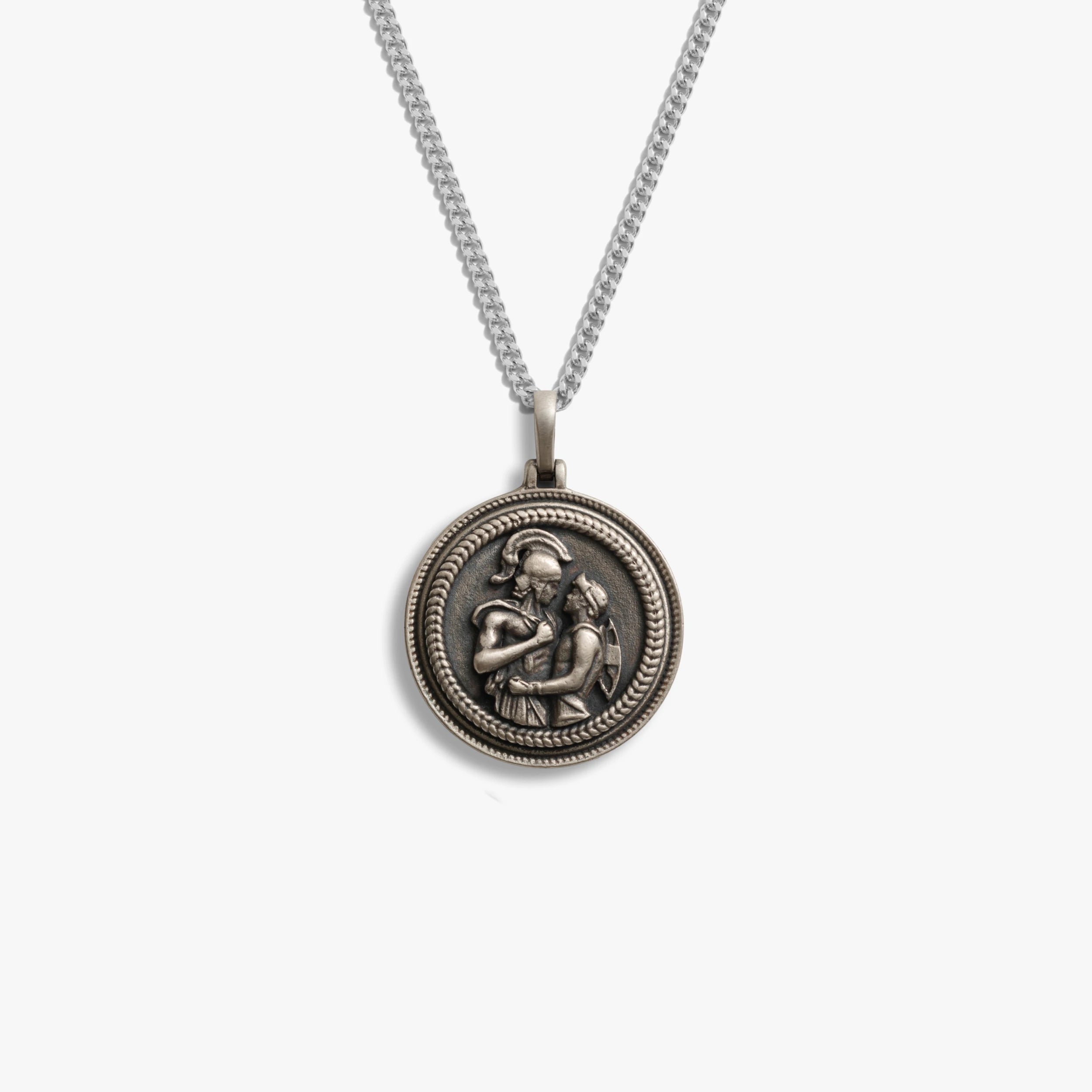 Awe Inspired Necklaces Gunmetal / Cuban Chain / 16'' - 18'' Achilles + Patroclus Necklace