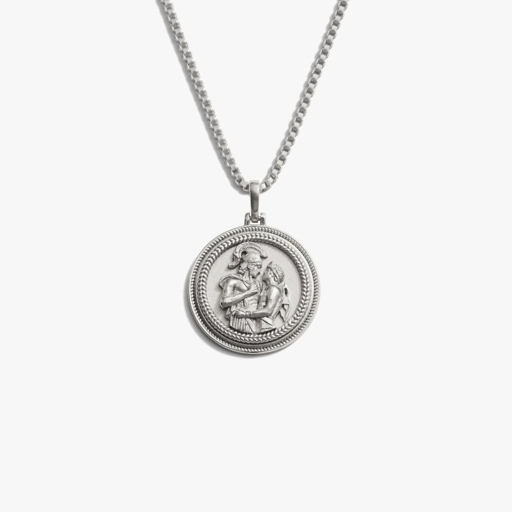 Awe Inspired Necklaces 925 Sterling Silver / Box Chain / 16'' - 18'' Achilles + Patroclus Necklace