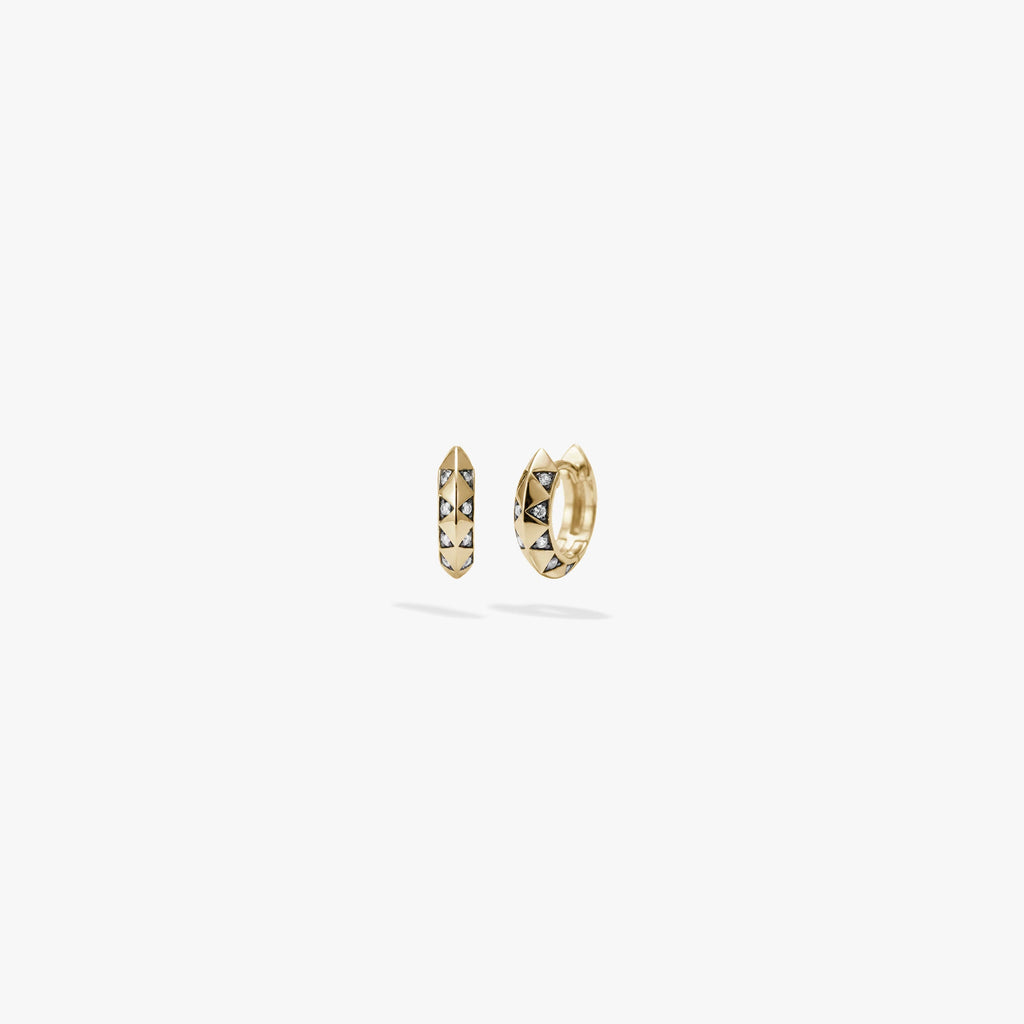 Awe Inspired Earrings 14K Gold Vermeil / Lab White Sapphire / Pair Aura Gemstone Huggies