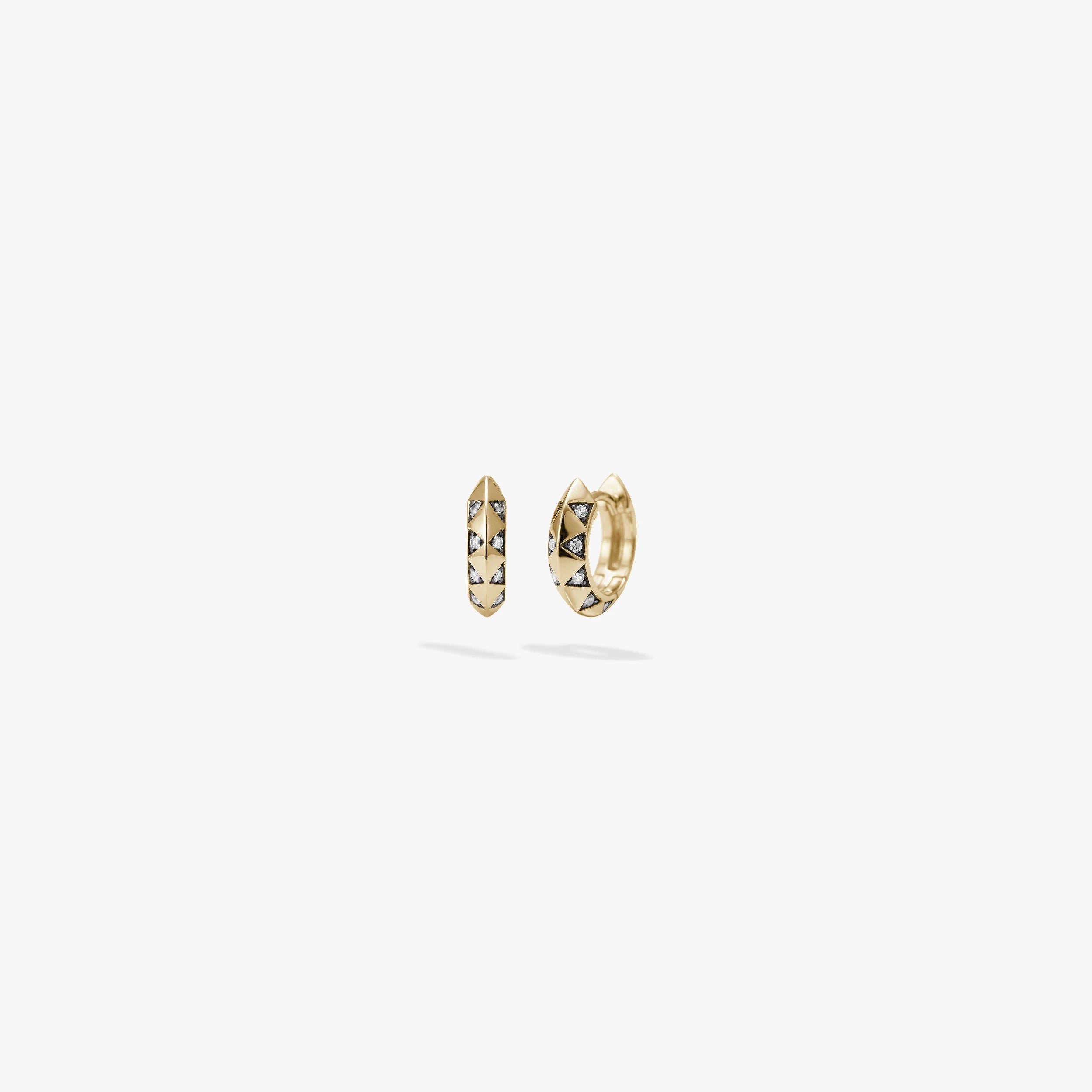 Awe Inspired Earrings 14K Gold Vermeil / Lab White Sapphire / Pair Aura Gemstone Huggies