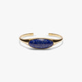 Awe Inspired Bracelets 14K Gold Vermeil / Large / Blue Lapis Gemstone Cabochon Stacking Cuff