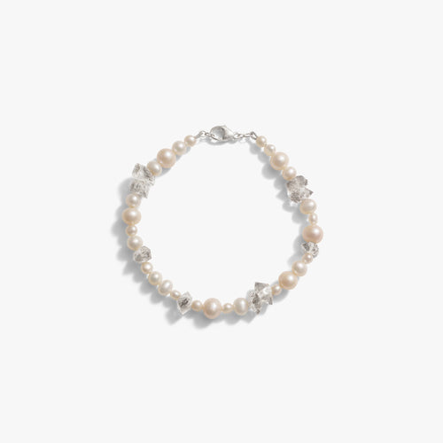 Awe Inspired  Bracelets Pearl & Raw Crystal Bracelet