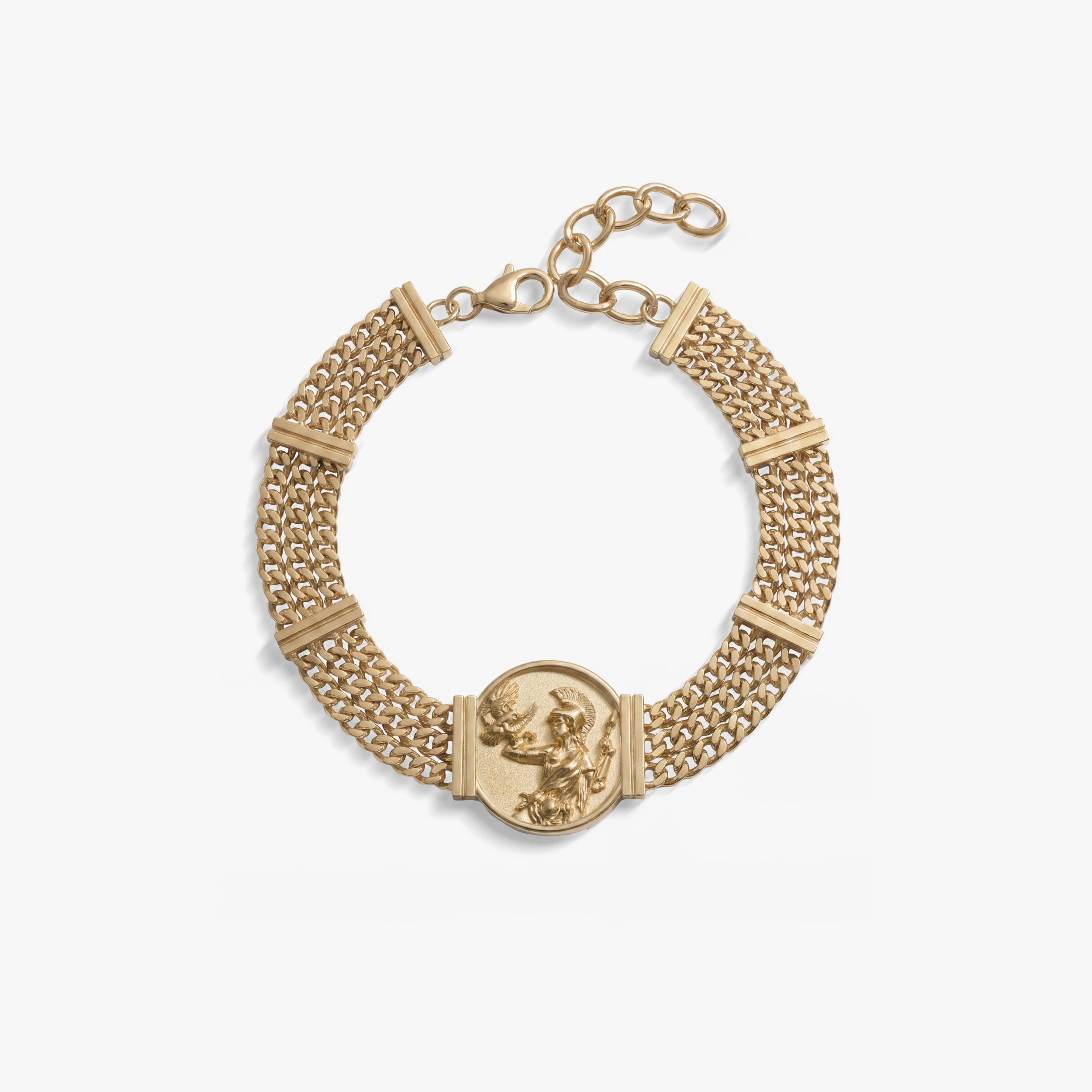 Awe Inspired Bracelets 14K Gold Vermeil Athena Goddess Bracelet