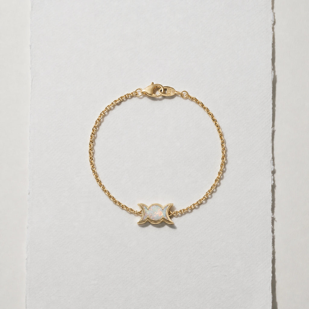 Awe Inspired Bracelets Opal Triple Moon Motif Bracelet