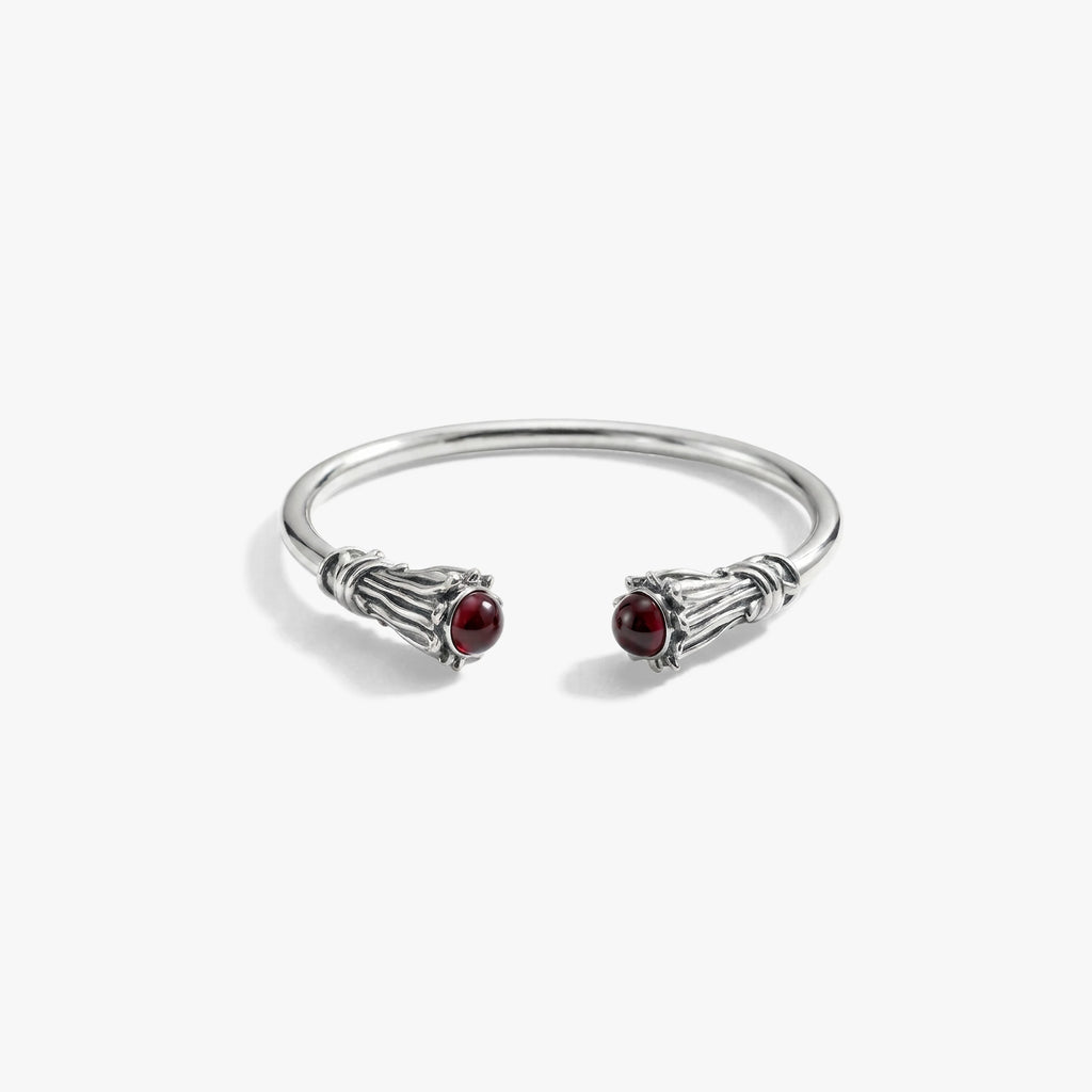 Awe Inspired Bracelets 925 Sterling Silver / Medium/Large Thorned Cabochon Cuff