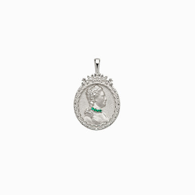 Catherine The Great Pendant with Emeralds in sterling silver