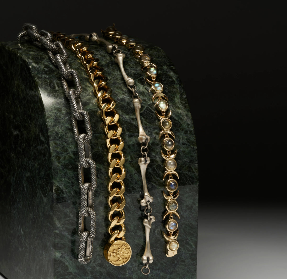 Awe Inspired Bracelets Triple Moon Tennis Bracelet