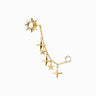 Single Sun, Moon & Stars Ear Swag with moonstone cabochon in gold vermeil