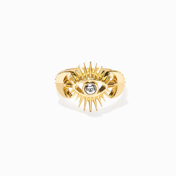 Blush Quartz Aura Ring Gold Vermeil / 9 - 14K Yellow Gold Vermeil - Spiritual Fine Jewelry - AWE Inspired