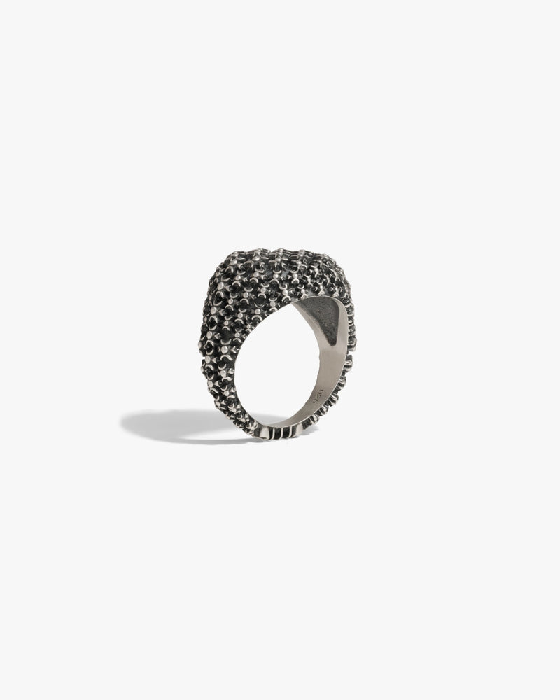 Awe Inspired Rings Oxidized 925 Sterling Silver / 6 Triple Moon Crest Statement Ring