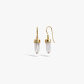 Awe Inspired Earrings 14K Yellow Gold Vermeil / Pair Crystal Quartz Wire Earrings
