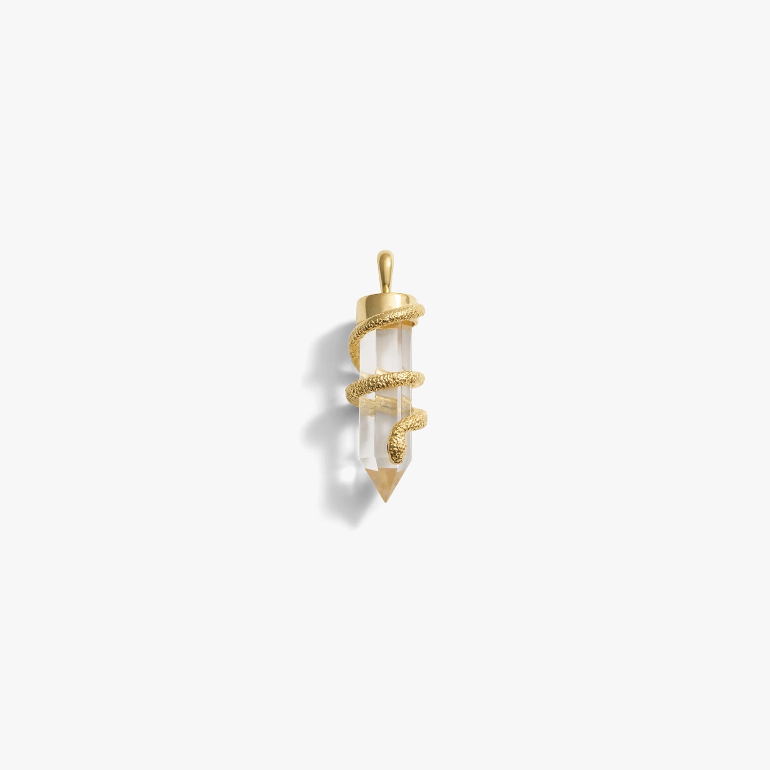 Awe Inspired Pendants 14K Gold Vermeil Crystal Snake Amulet