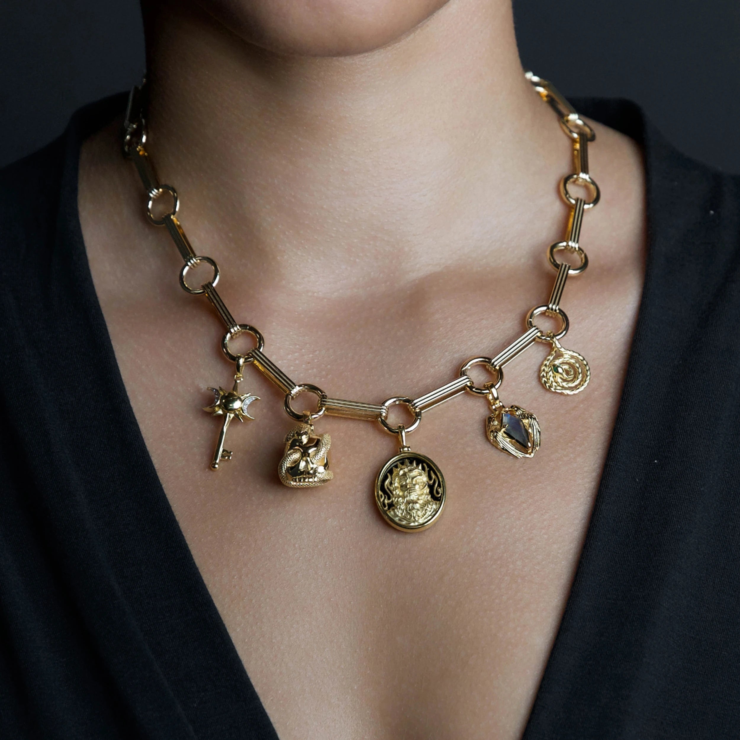 Awe Inspired Necklaces 14K Gold Vermeil Archive Curse of Hades Charm Necklace