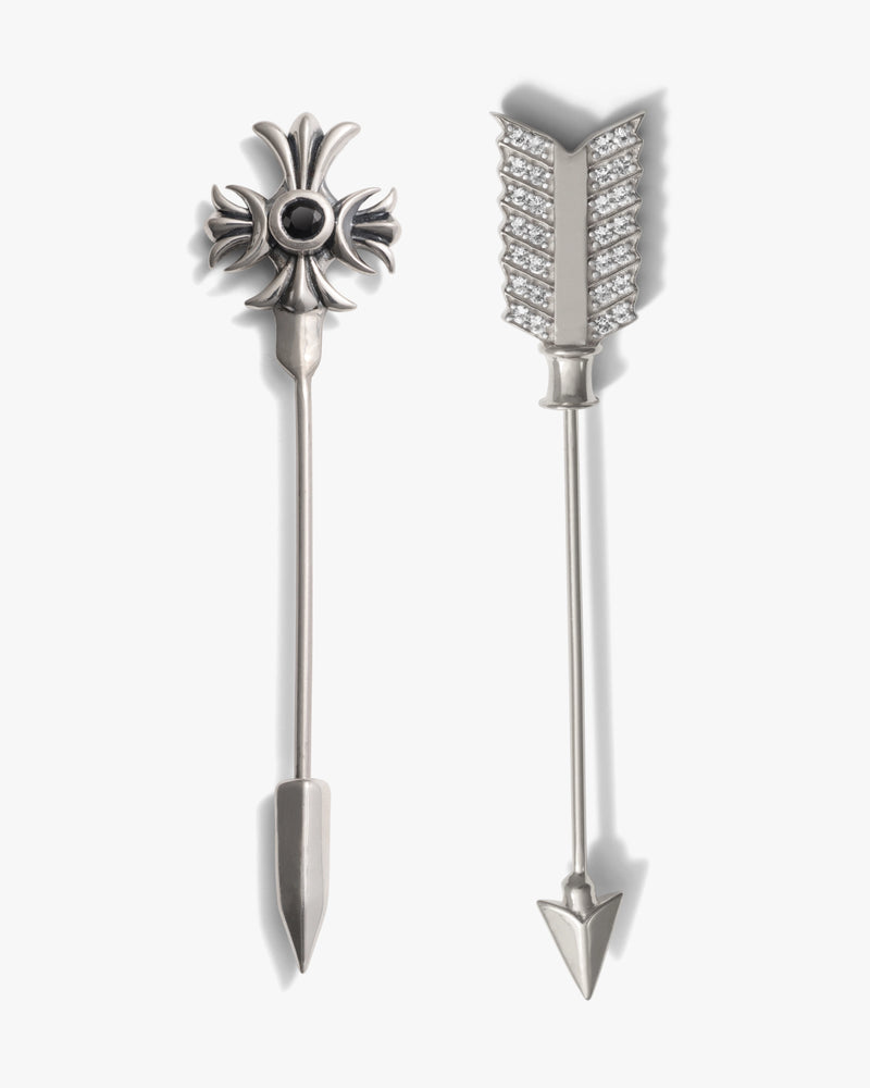 Awe Inspired Accessories 925 Sterling Silver Weapon of Choice Brooch Set