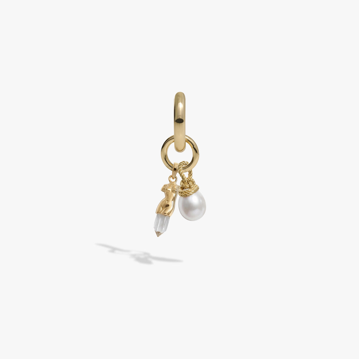 Awe Inspired Earrings 14K Gold Vermeil / Divine Desire Dual Charm Earring