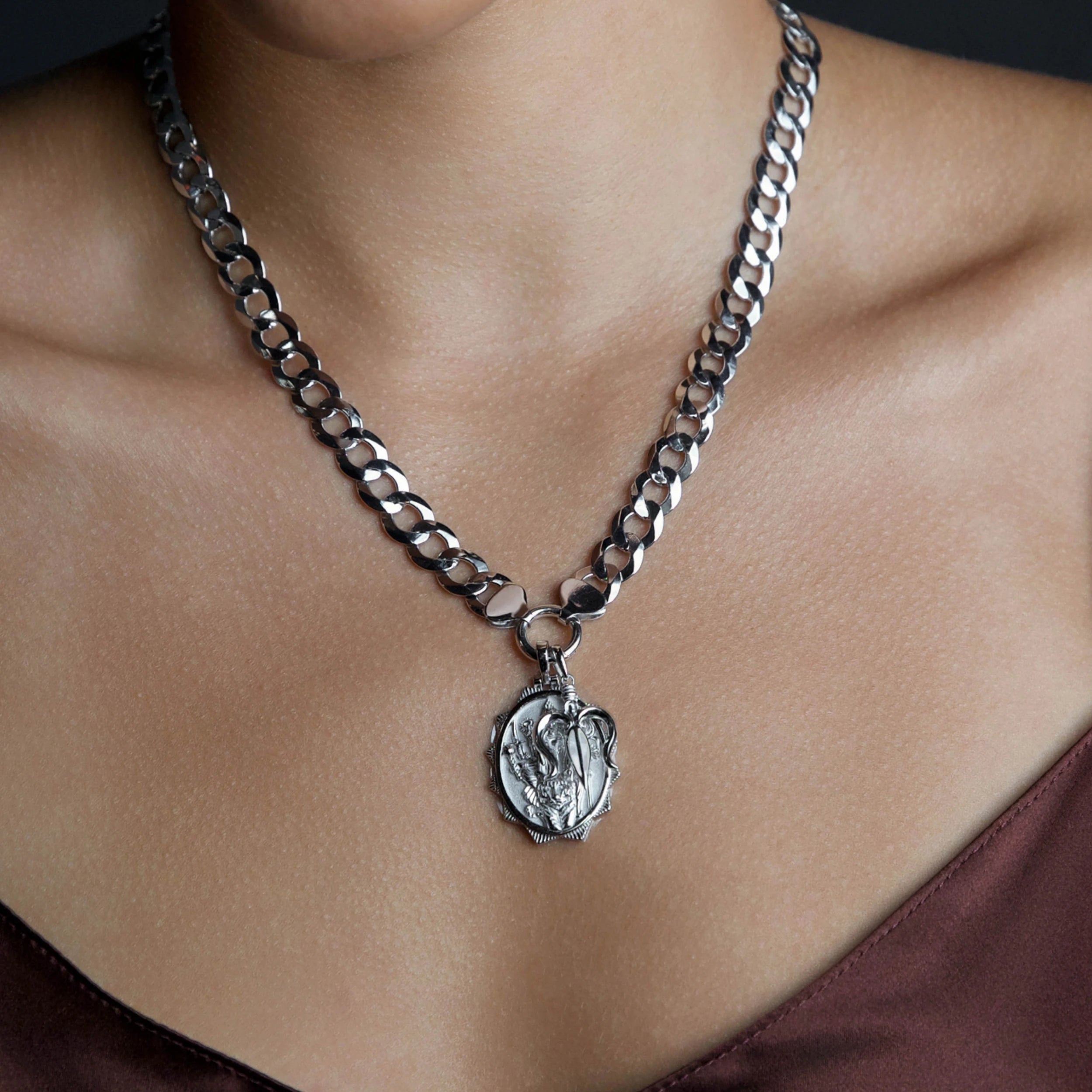 Awe Inspired Necklaces 14K Gold Vermeil Archive Durga's Battle Charm Necklace