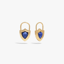 Awe Inspired  Earrings Gemstone Shield Huggies