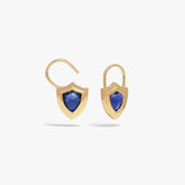 Awe Inspired Earrings Gemstone Shield Huggie