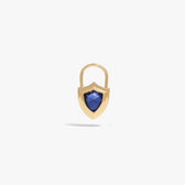 Awe Inspired Earrings 14K Gold Vermeil / Smokey Quartz Gemstone Shield Huggie