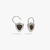 Awe Inspired Earrings Gemstone Shield Huggie