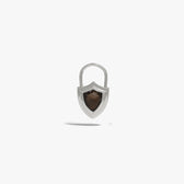 Awe Inspired Earrings 925 Sterling Silver / Single Gemstone Shield Huggie