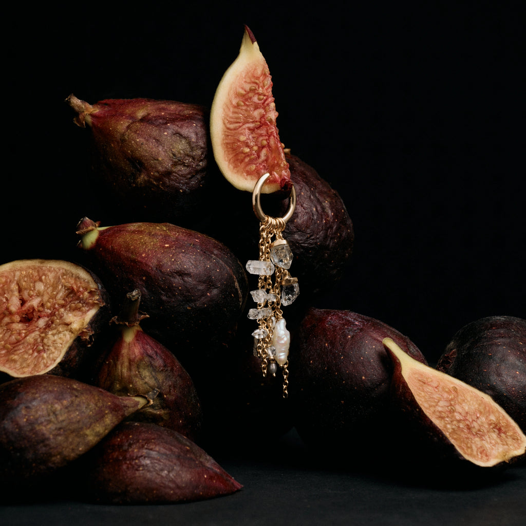 Awe Inspired Earrings Pearl & Crystal Quartz Dynamic Huggie