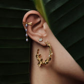 Awe Inspired Earrings Evil Eye Cabochon Studs