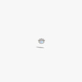 Awe Inspired Earrings 925 Sterling Silver / Rainbow Moonstone / Single Evil Eye Cabochon Studs