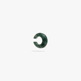 Awe Inspired Earrings Moss Green Agate Carved Gemstone Ear Cuff