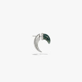 Awe Inspired Earrings 925 Sterling Silver / Single Gemstone Saber-Tooth Earrings