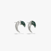 Awe Inspired Earrings 925 Sterling Silver / Pair Gemstone Saber-Tooth Earrings
