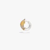 Awe Inspired Earrings 925 Sterling Silver / Rutilated Quartz - Gold / Single Star Carved Hoop Earrings