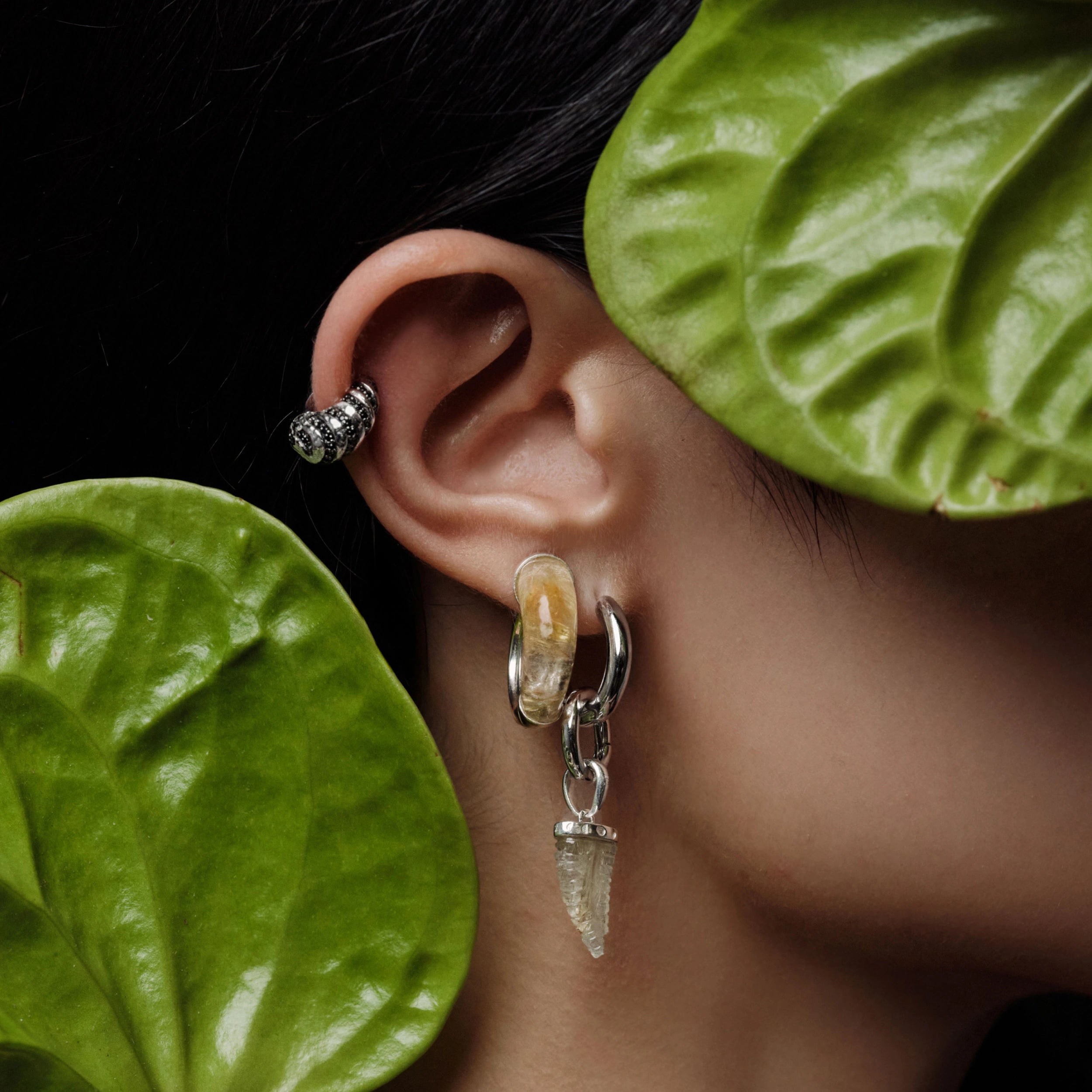 Awe Inspired Earrings Mini Roaring Cat Hoops