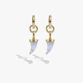 Awe Inspired Earrings 14K Gold Vermeil / Pair Gemstone Saber-Tooth Collector Earrings