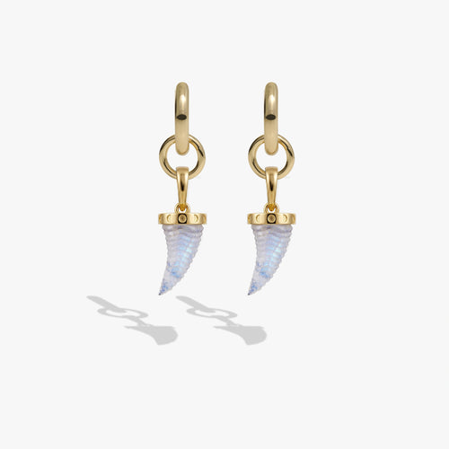 Awe Inspired Earrings 14K Gold Vermeil / Pair Gemstone Saber-Tooth Collector Earrings