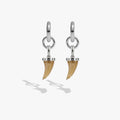 Awe Inspired Earrings 925 Sterling Silver / Pair Gemstone Saber-Tooth Collector Earrings