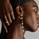 Awe Inspired Earrings Molten Pearl Asymmetrical Earrings