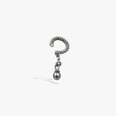 Awe Inspired Earring 925 Sterling Silver Adorned Pearl Ear Cuff