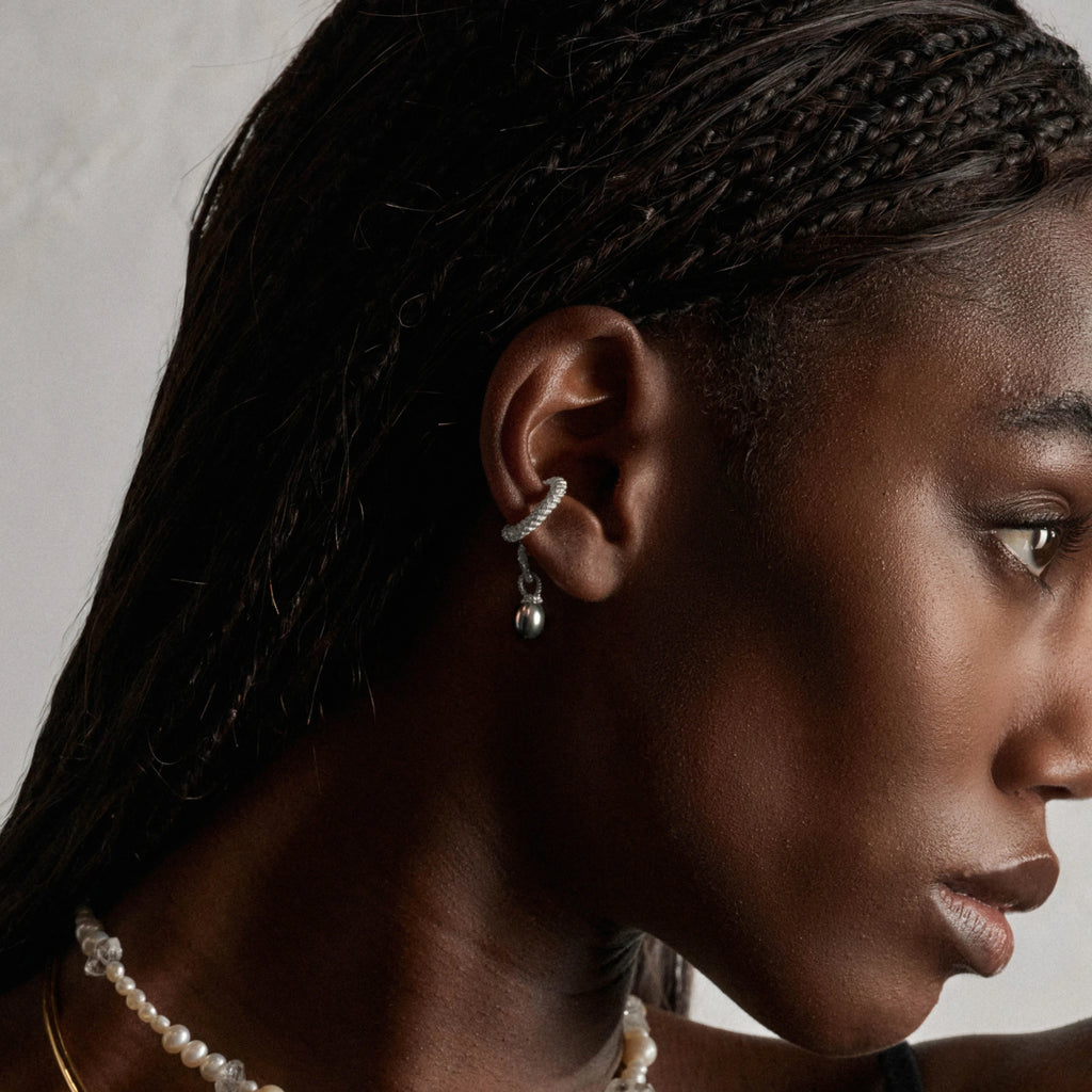 Awe Inspired Earrings Adorned Pearl Ear Cuff