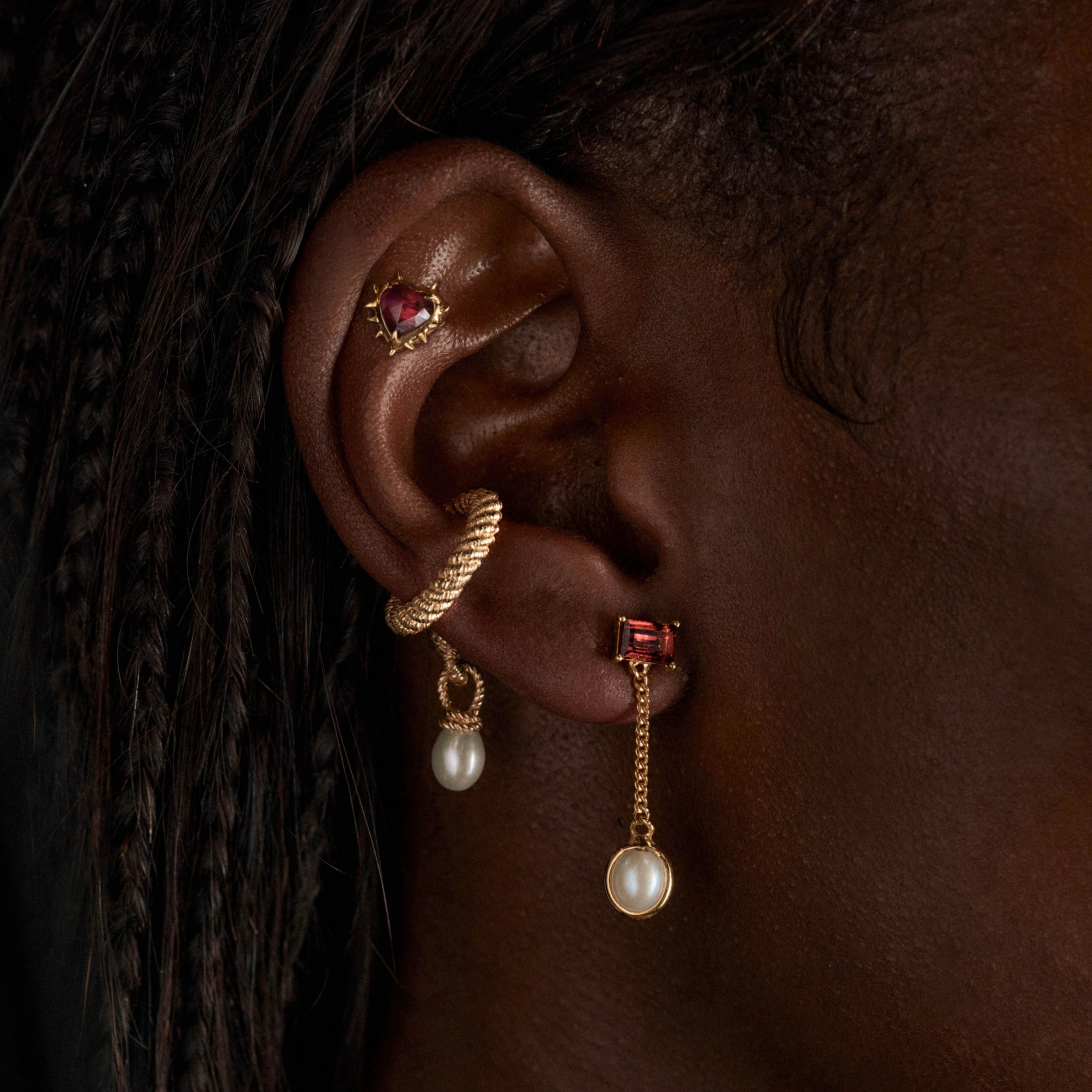Awe Inspired Earrings Molten Pearl Asymmetrical Earrings