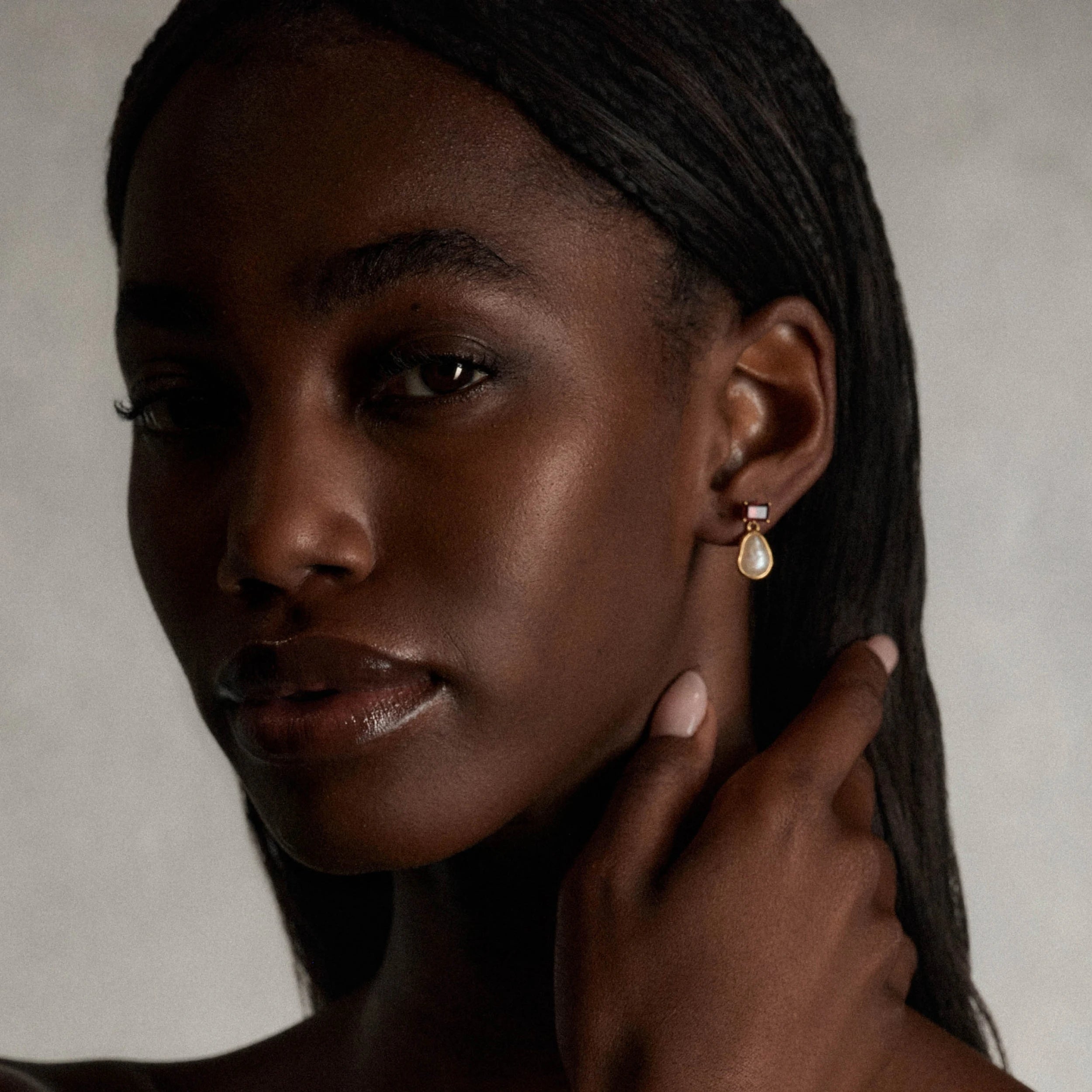 Awe Inspired Earrings Molten Pearl Asymmetrical Earrings