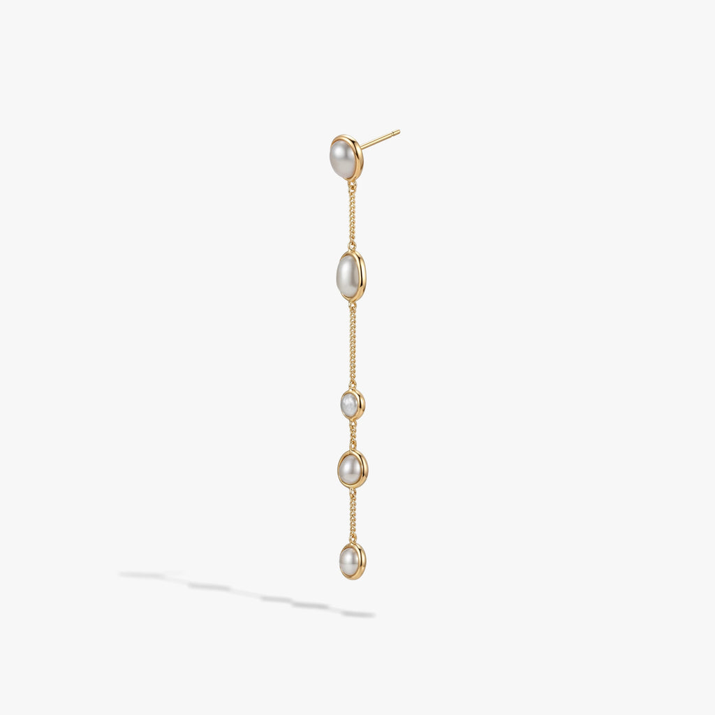 Awe Inspired  Earrings Molten Pearl Linear Statement Earrings