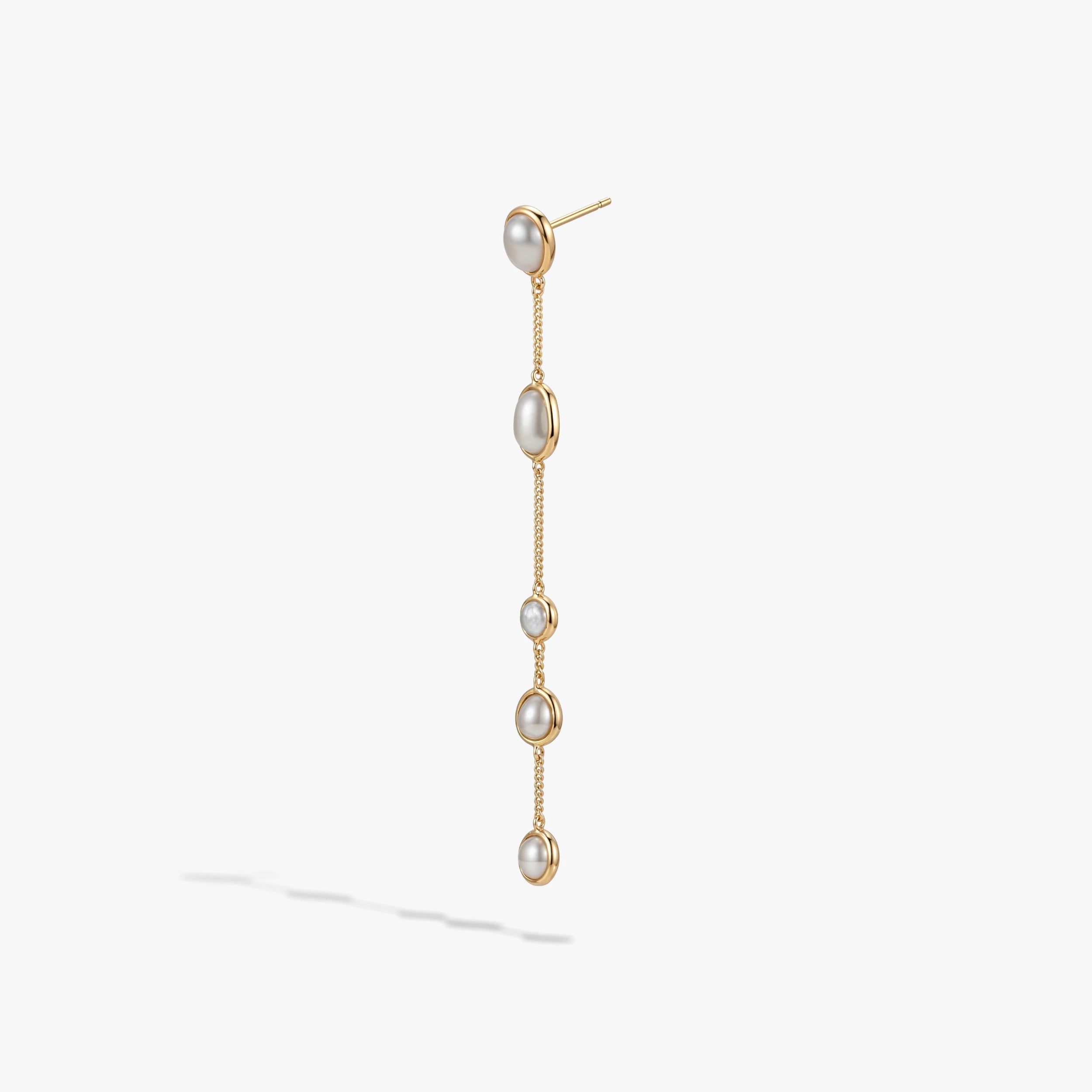 Awe Inspired  Earrings Molten Pearl Linear Statement Earrings